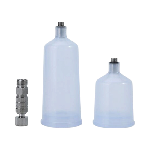 The Detail Warehouse Colourlock Gravity Airbrush Pro kit with spray gun, three nozzles, needles, and two colour pots.