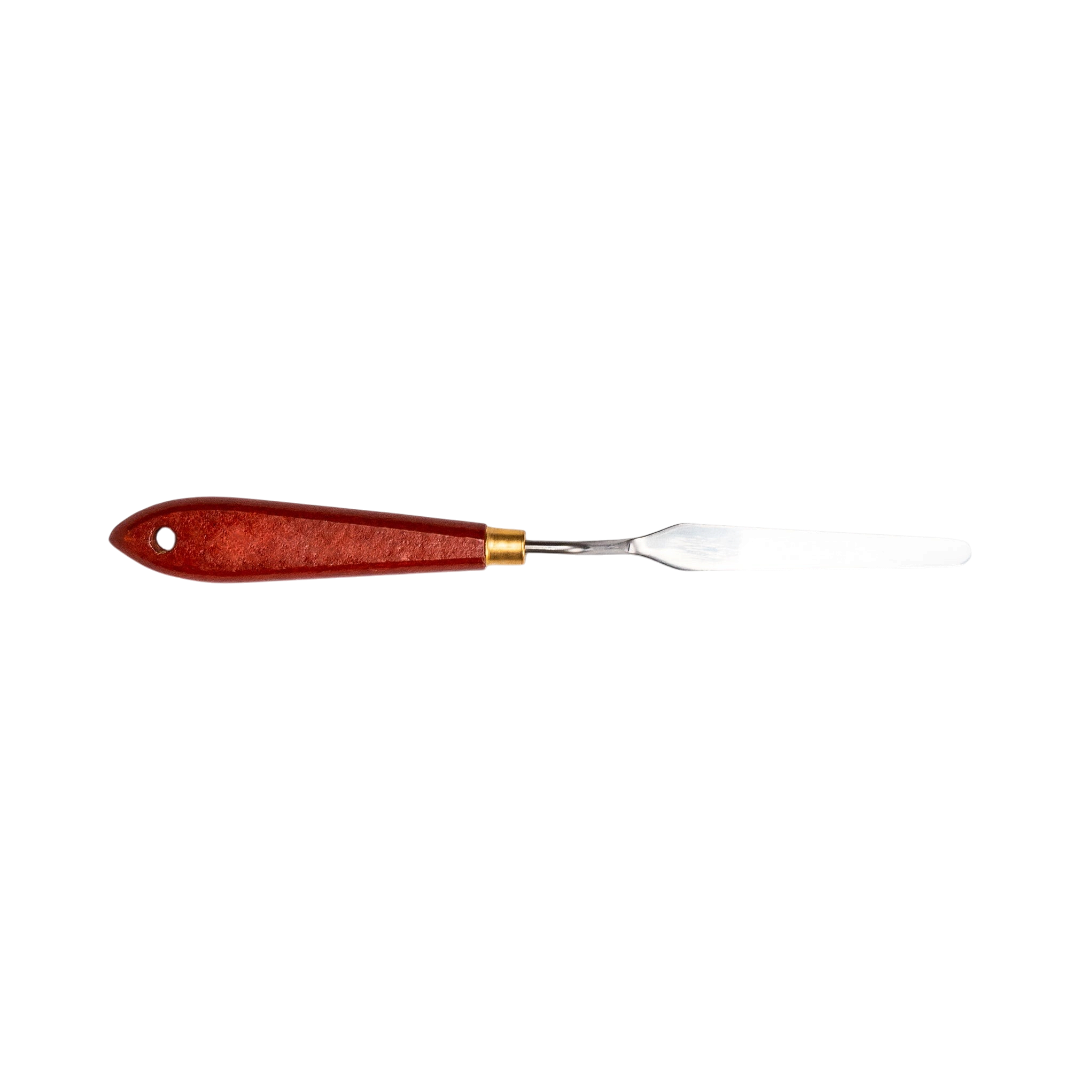 The Detail Warehouse Geist long leather repair spatula with a wooden handle and flexible metal tip