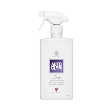 The Detail Warehouse Autoglym Fast Glass 500ml spray bottle for streak-free cleaning of automotive glass and plastic.