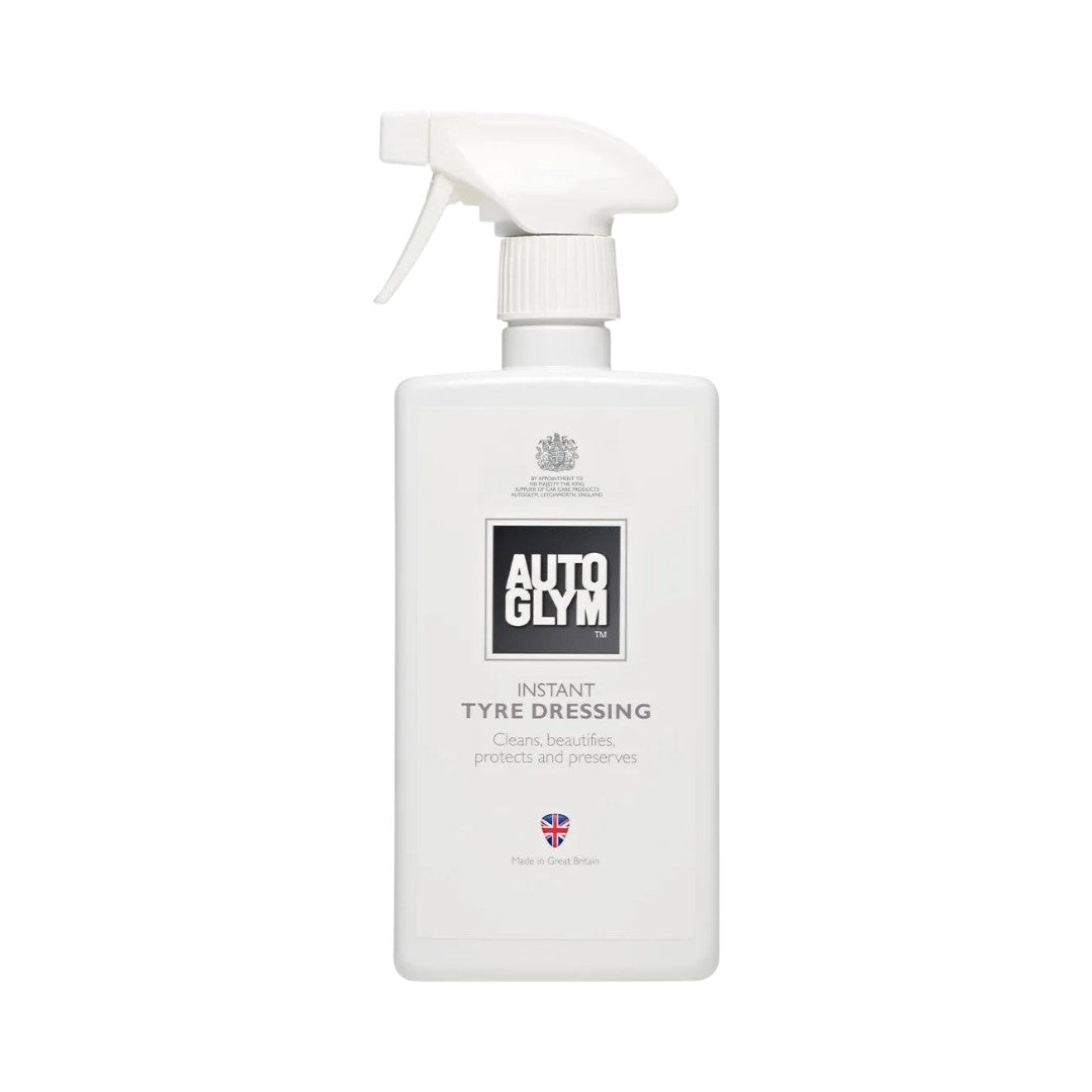 The Detail Warehouse Autoglym Instant Tyre Dressing spray bottle for revitalising and protecting car tyre sidewalls.