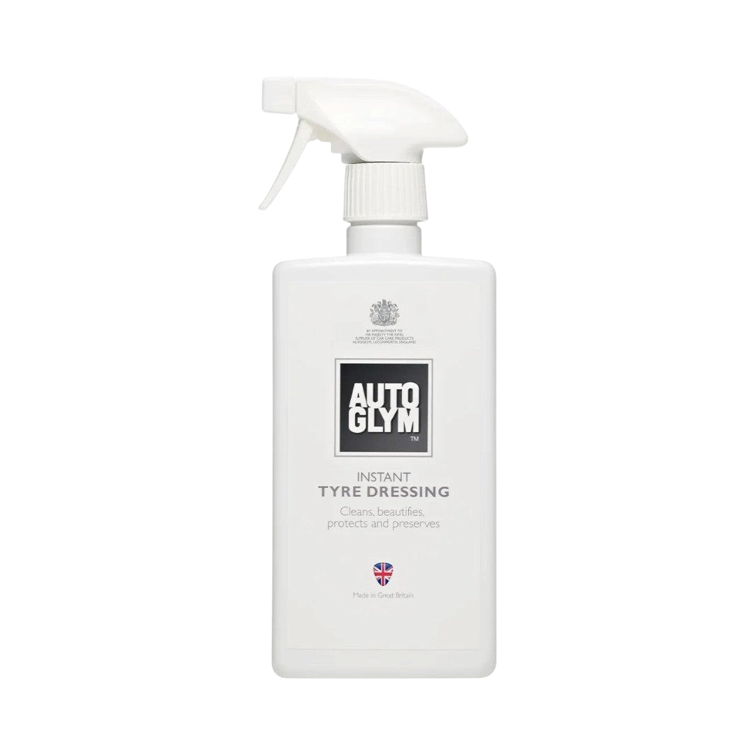 The Detail Warehouse Autoglym Instant Tyre Dressing spray bottle for revitalising and protecting car tyre sidewalls.