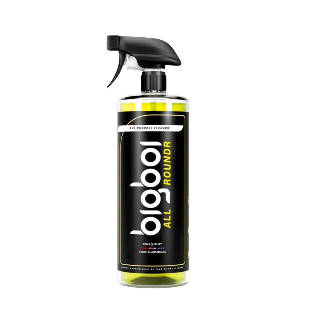 The Detail Warehouse BigBoi ALLROUNDER 500mL multi-surface cleaner spray bottle with yellow liquid.
