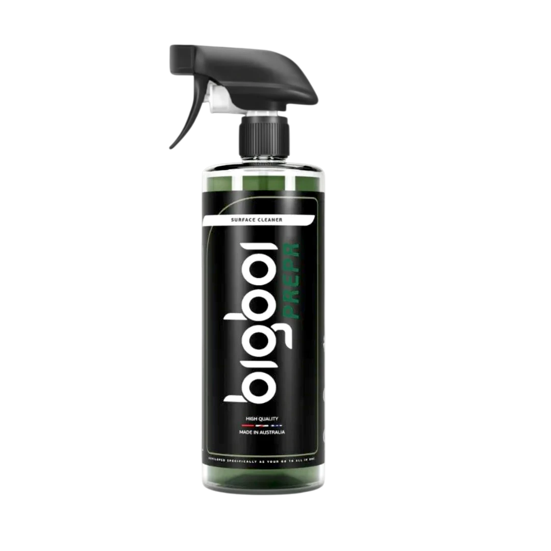 The Detail Warehouse BigBoi PREPR surface preparation cleaner in a 500ml clear spray bottle with a black trigger.