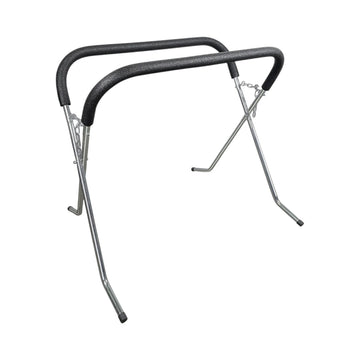 The Detail Warehouse foldable curved-leg work stand with foam-padded arms for holding automotive panels securely.