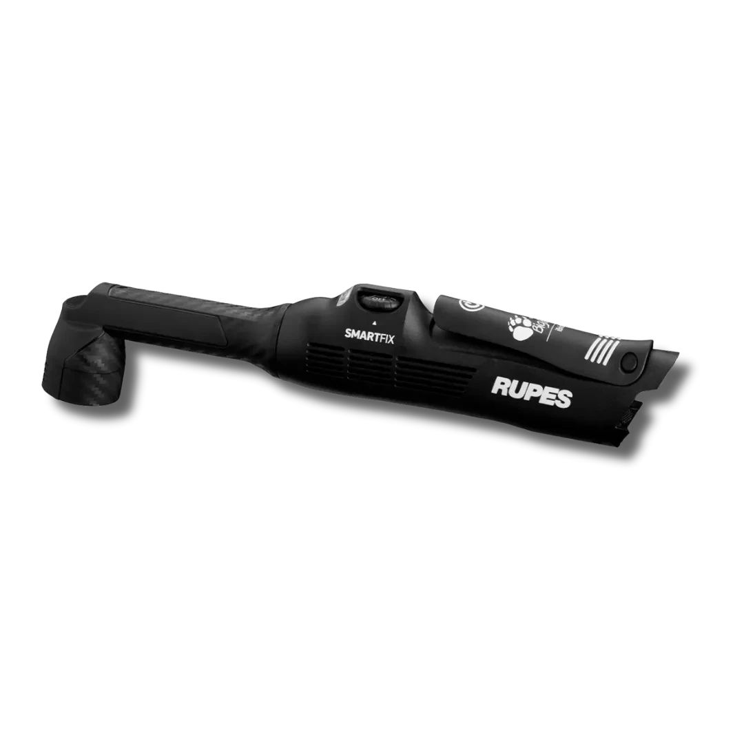The Detail Warehouse Rupes iBrid Nano 2 Bigfoot mini polisher featuring the SMARTFIX quick-release system in black.
