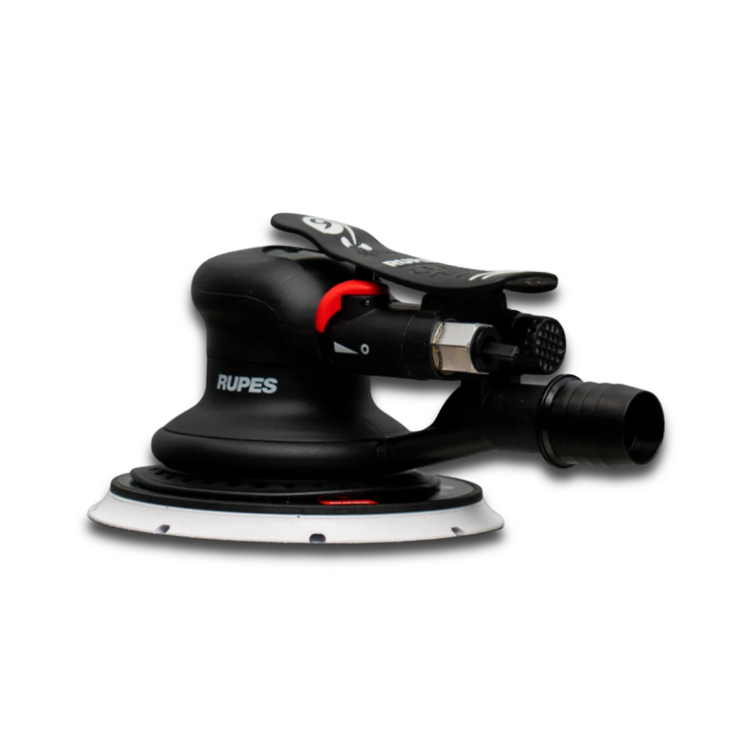 The Detail Warehouse Rupes RH359A Skorpio III pneumatic random orbital sander with 9mm orbit and vacuum port.
