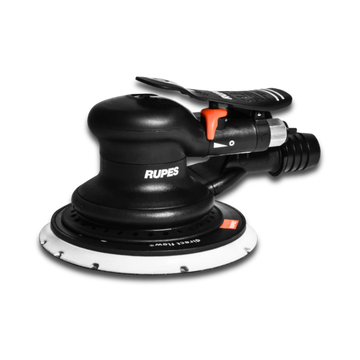The Detail Warehouse Rupes RH359A Skorpio III pneumatic random orbital palm sander with a 9mm orbit and vacuum port.