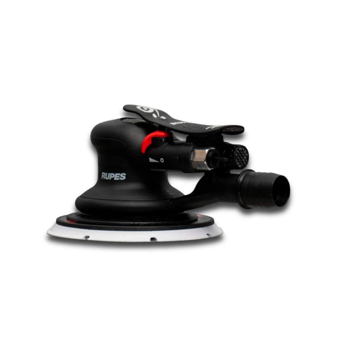 The Detail Warehouse Rupes RH359A Skorpio III pneumatic random orbital sander with 9mm orbit and vacuum port.