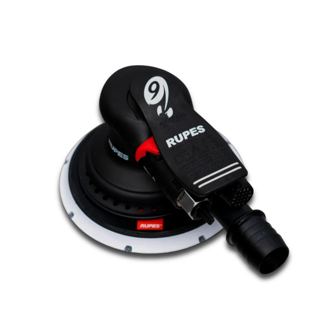 The Detail Warehouse Rupes RH359A Skorpio III pneumatic random orbital sander with 9mm orbit and vacuum port.