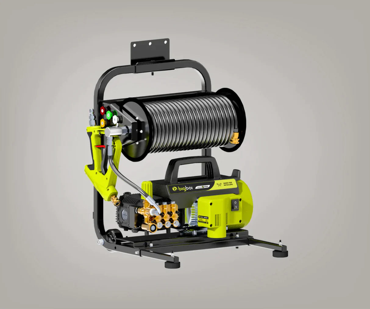 Bigboi WashR PRO Pressure Washer 2 in 1 Wall Mount with Hose Reel & Wheelbase