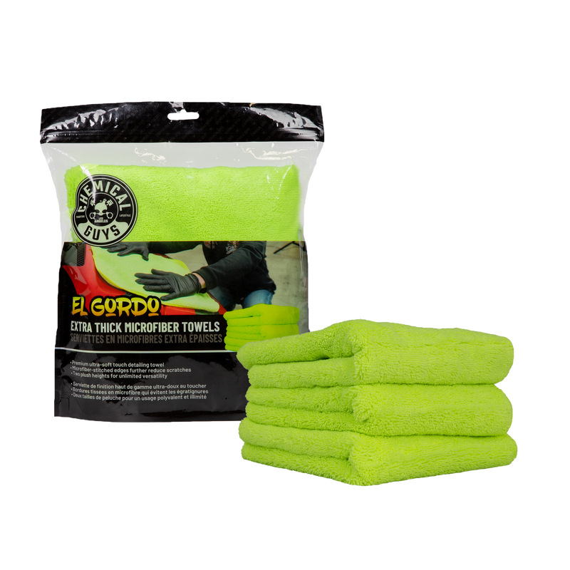 Chemical Guys 3 Pack El Gordo Extra Thick Professional Microfiber Towel