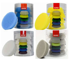 Rupes Ibrid Nano FOAM &amp; WOOL Pads - Blue / Yellow / White