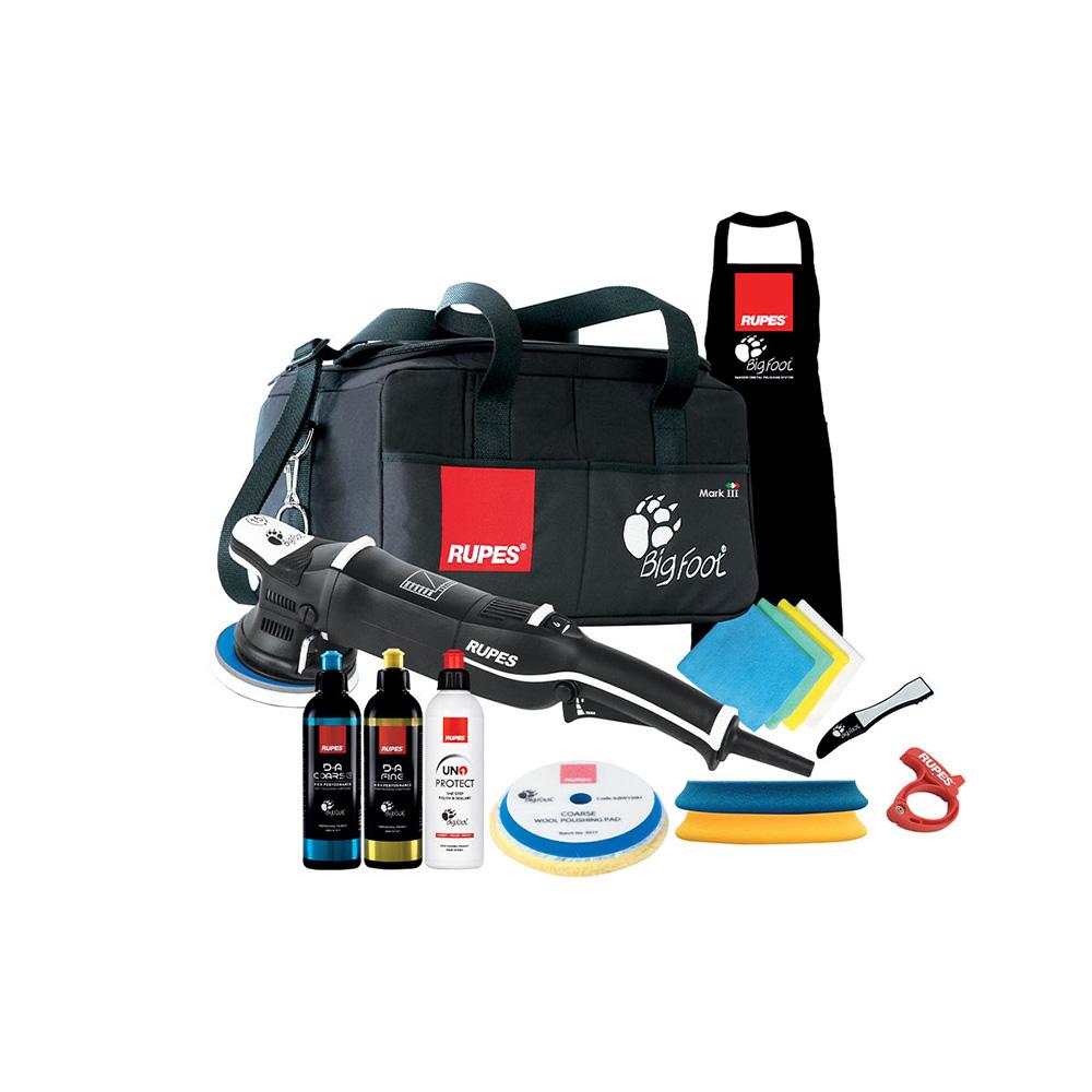 The Detail Warehouse Rupes BigFoot LHR15 Mark III Luxury Kit with tool bag, compounds and pads