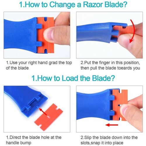 Plastic Razor Blades with Scraper Tool (Blue)